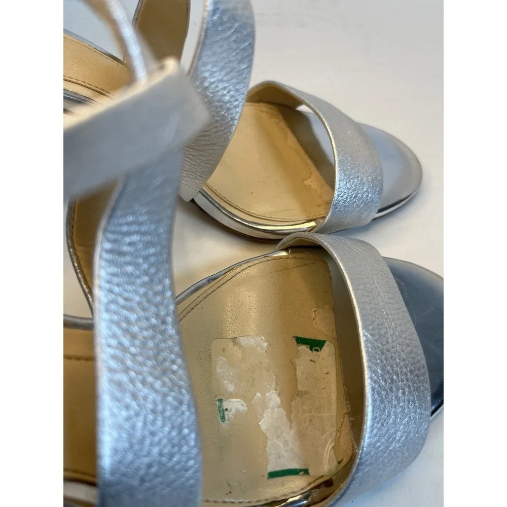 Imagine Vince‎ Camuto Pascal Sandals Metallic Silver Strappy Stiletto Size 8.5